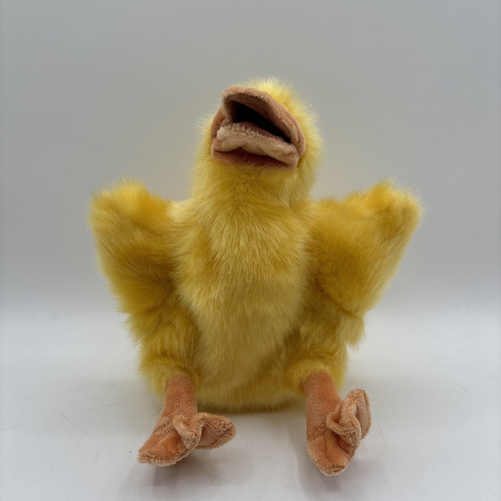 Folkmanis Duckling Puppet Plush Yellow Bird Duck Realistic Animal Toy